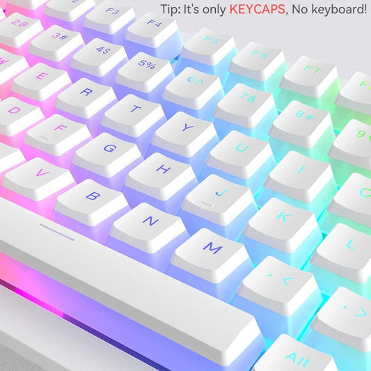 Novas teclas Pudding PBT 129 teclas Double Shot translúcidas para layouts de 60% 80% 100% perfil OEM para teclado mecânico gamer RGB