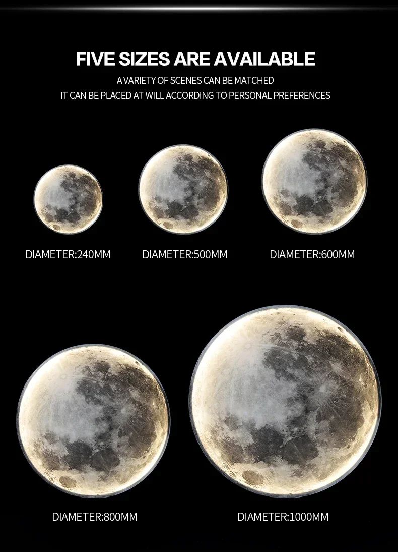 2025 Newest LED Modern Simple Bedside Wall Lamp Net Red Creative Living Room Bedroom Moon Mural New Balcony Stair Aisle Lamps