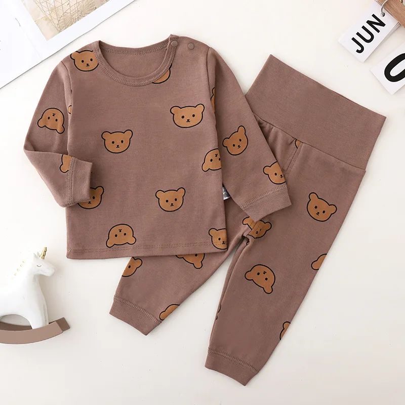 0-3T Baby Cotton Top Pant Suit Newborn Kid Boys Girls Clothes Set Long Sleeve Pj Set Cute Sweet Sleepwear Pajamas Set Outfit
