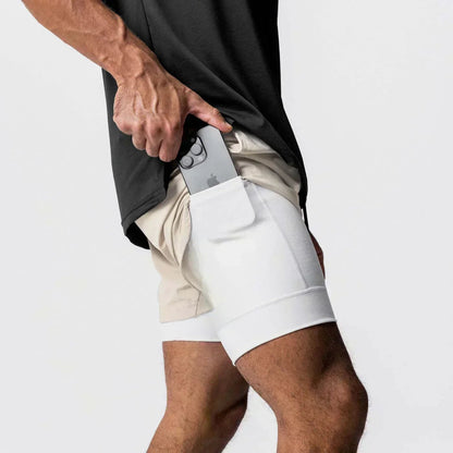 Shorts Masculino Dragon Ball Camada Dupla Son Goku Verão Anime Japonês Falso Duas Peças Esportivo Fitness Secagem Rápida