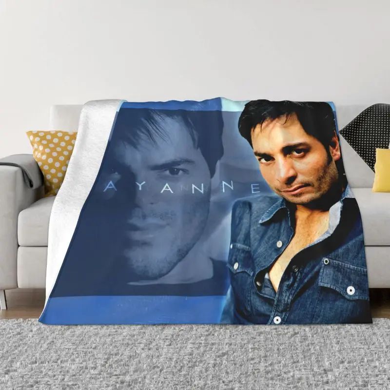 Chayanne Cantor Latino de Pop Porto-Riquenho Cobertor Ultra Macio de Lã Quente Cobertores de Flanela para Cama Carro Sofá Colchas