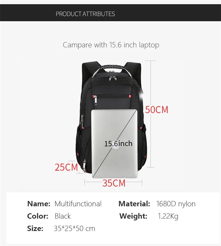 2025 Swiss-Multifunctional bags Durable 17 Inch Laptop Backpack, Travel Bag,College Bookbag,USB Charging Port,Water Resistant