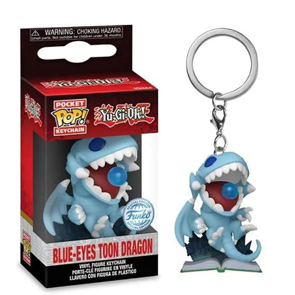 Funko Pocket Pop Kuriboh Alado Blue-eyes Toon Dragon Chaveiros Pingente de Boneco de Ação de Vinil Colecionáveis Brinquedos Infantis para Presentes