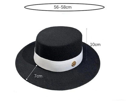 Women's Fedora Hat - Elegant Bowler Style with Ribbon Band, Panama Church Wedding Hat, Felt Jazz Cap for Men