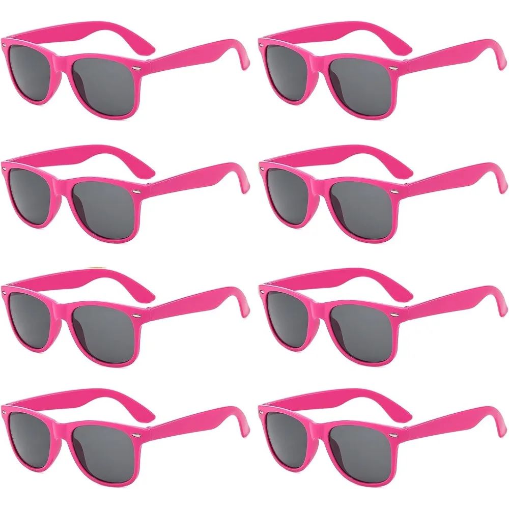 1/8pcs Neon Colors Party Sunglasses Black Studs Retro Unisex Rainbow Street Shot Gift Wedding Favors for Guests