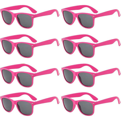1/8pcs Neon Colors Party Sunglasses Black Studs Retro Unisex Rainbow Street Shot Gift Wedding Favors for Guests