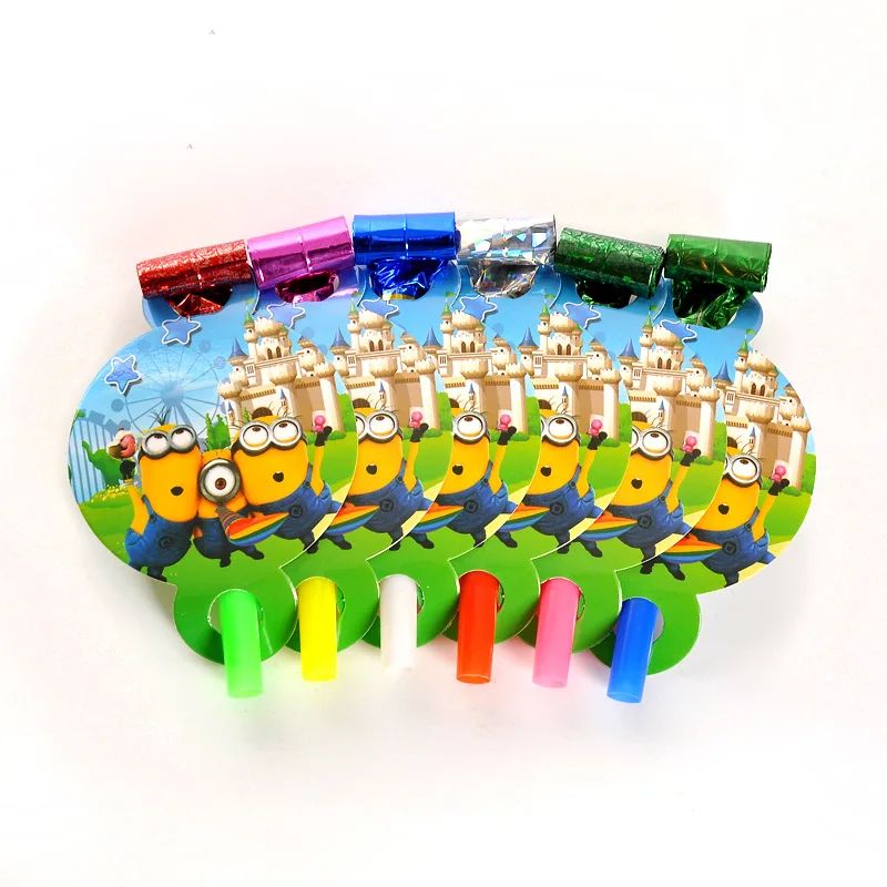 Anime Minion Themed Party Decorations Party Tableware Set Plates Cups Birthday Balloons Big Eye Yellow Man Party Favors Supplies