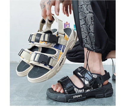 Summer Men's Sport Sandals Big Size 45 Slip on Casual Shoes for Men Outdoor Fashion Holiday Thick Sole Beach Sandals