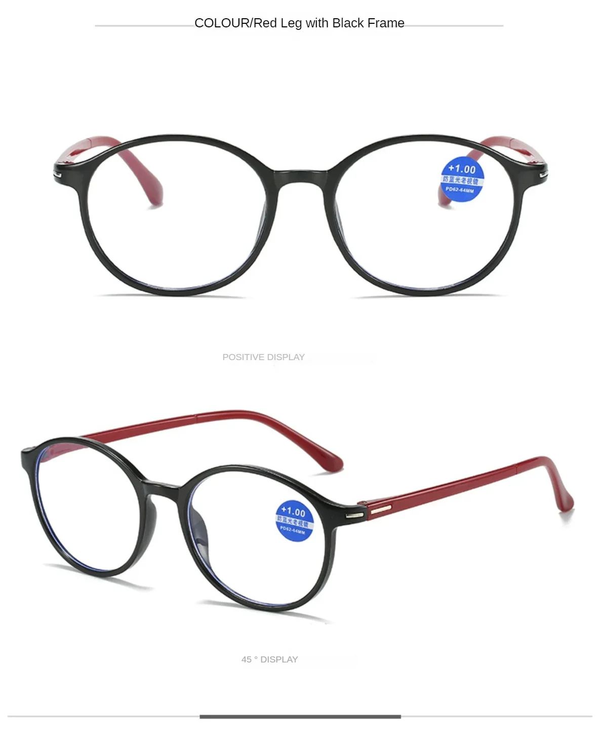 Presbyopia Eyeglasses for Man and Woman Unisex Comfortable Eyewear Ultra Lightweight Anti Blue Light Blocking HD Reading Glasses