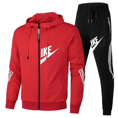2025 New Autumn Men's Outdoor Jogging Casual Sport Pants + Sport Shirt Two-piece Set, Men's Daily Street Fashion Outfit