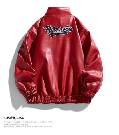 2025 New Men's Leather Jacket Spring Autumn Men Motorcycle Leather High Quality Jacket Coat Male Stand Collar Windproof Overcoat