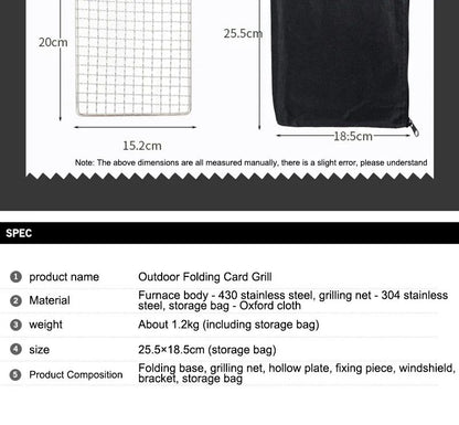 Home Electric Outdoor Folding Card Stove Grill Camping Windproof Incinerator Portable Charcoal Fire Wood Fire Grill