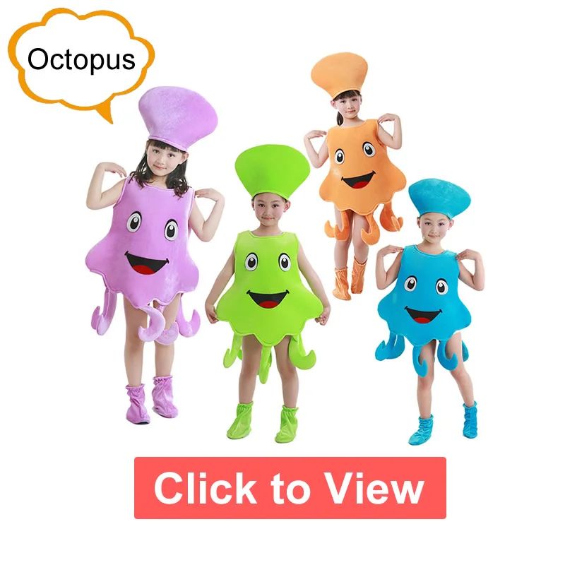 Sea Turtle Cosplay Costume Children‘s Marine animals Performance Clothing Set Hat Clothes Shoe Kids Anime Octopus Shark Dolphin