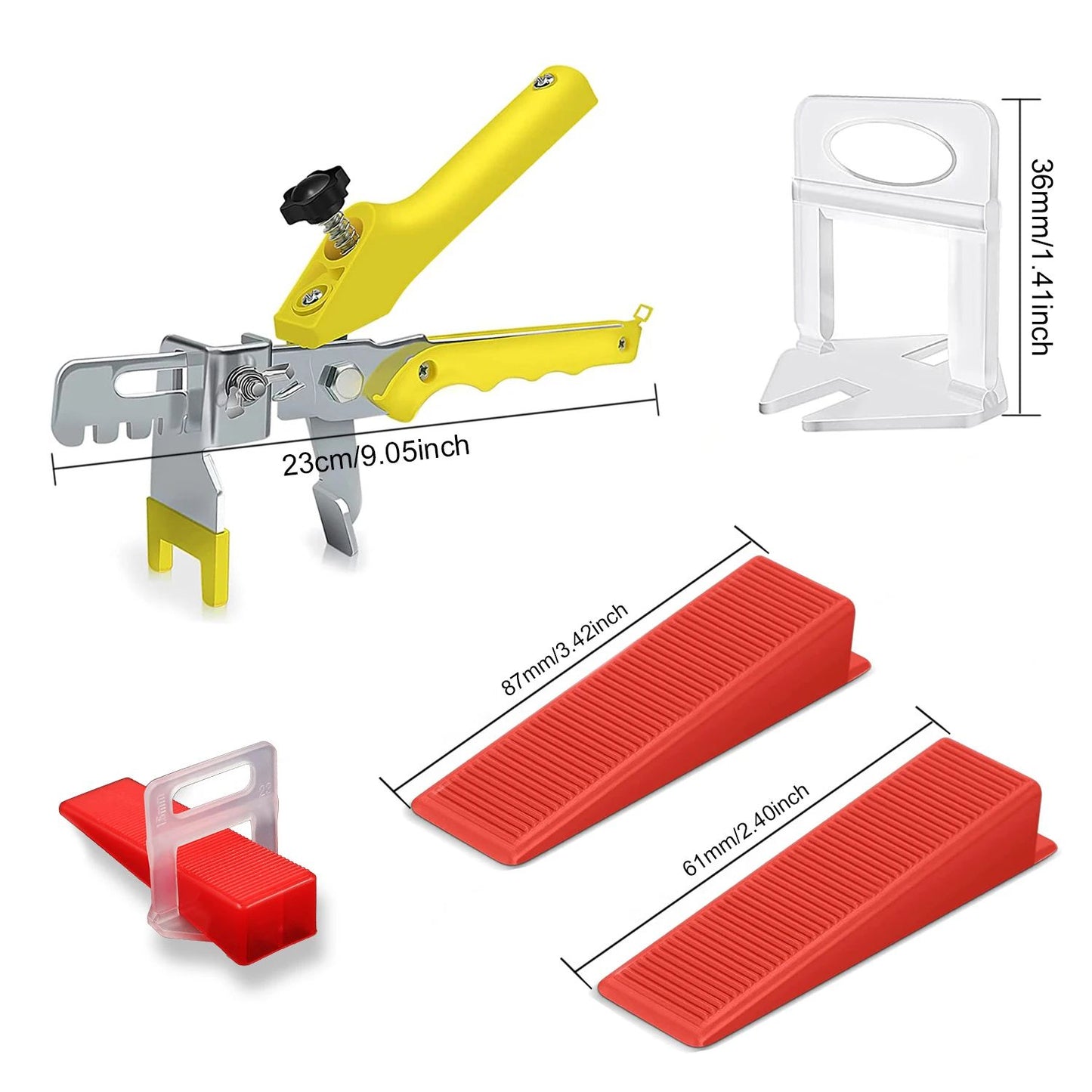 1/1.5/2/2.5/3mm Clipes de Nivelamento de Azulejos de Parede e Chão Nivelador de Cerâmica Espaçador Alicate Cunha Kit de Ferramentas de Construção para Assentamento de Azulejos