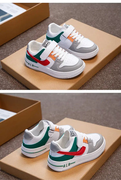 Children's Sneakers Kids Fashion Design White Non-slip Casual Shoes Boys Girls Hook Breathable Sneakers Toddler Outdoor Shoes