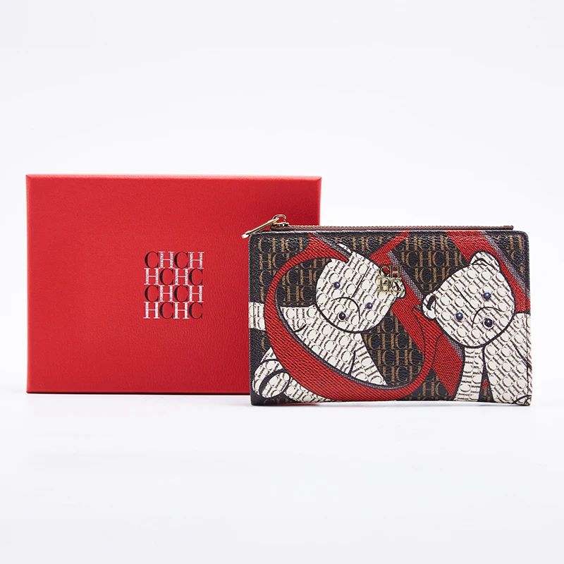 Printed Women's Long Wallet Luxury Brand Retro Classic PVC Material 2025 New Fashionable Simple Card Bag