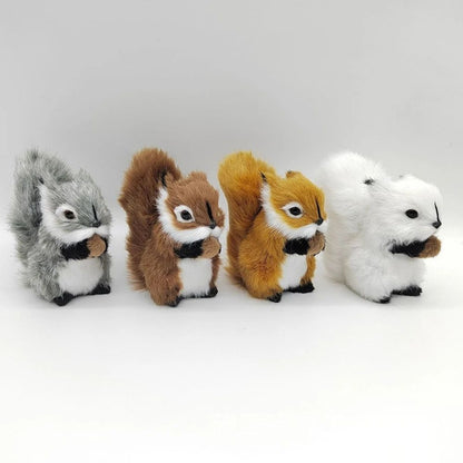 Simulation Squirrel Animal Figurines Christmas Artificial Squirrel Ornament Christmas New Year Party Desktop Decoration
