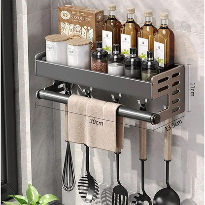 Novo Rack de Armazenamento de Cozinha Suporte para Temperos de Parede Organizador de Cozinha Doméstico Multifuncional Prateleira de Armazenamento