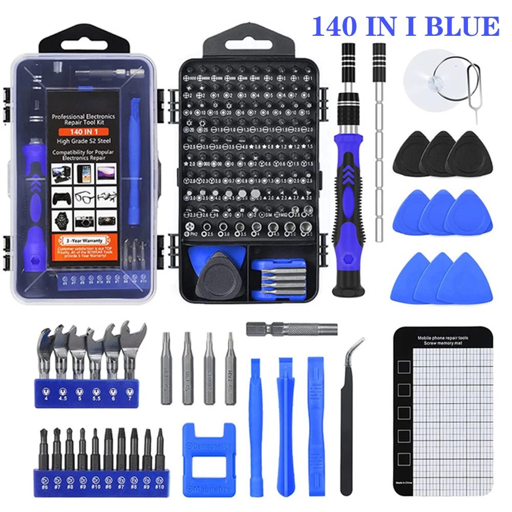 Chave de Precisão 25/115/135/140 em 1 Pontas Magnéticas de Mini Parafusos Porcas Kit de Ferramentas de Reparo Multifuncional DIY Doméstico Profissional