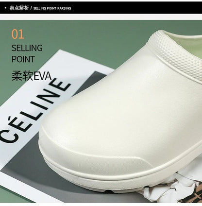 2025 New Style Men Women EVA Chef Shoes Non-slip Waterproof Oil-proof Shoes Comfortable Workers Slippers  Outdoor Fishing Shoes