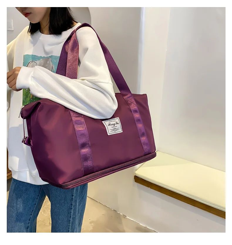 Carry On Travel Duffle Bag Nylon Waterproof Sports Gym Tote Bags for Women Large Capacity Storage Luggage Handbag 2026