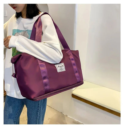 Carry On Travel Duffle Bag Nylon Waterproof Sports Gym Tote Bags for Women Large Capacity Storage Luggage Handbag 2026