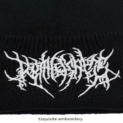 Warm Women Men Winter Beanies Hats Gothic Street Punk Knitted Bonnet Caps 100% Cotton Fashion Keep Warm Skullies Beanies Hats