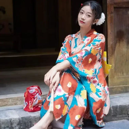 Fashion Photography Clothes Party Dress Japanese Kimono Cosplay Yukata Women Clothing Traditional Ethnic Style Streetwear Stage