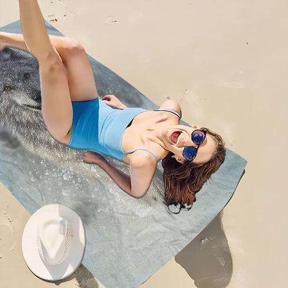 Animal wolf wallart Microfiber Blanket Quick Drying Beach Towels Oversized Printing Super Absorbent Pool Towel Blanket