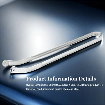 BBQ Sausage Turning Tongs Stainless Steel Nonstick Sausage Tongs Cookware Long Handle Kitchen Tong for Turning Barbecue Utensils