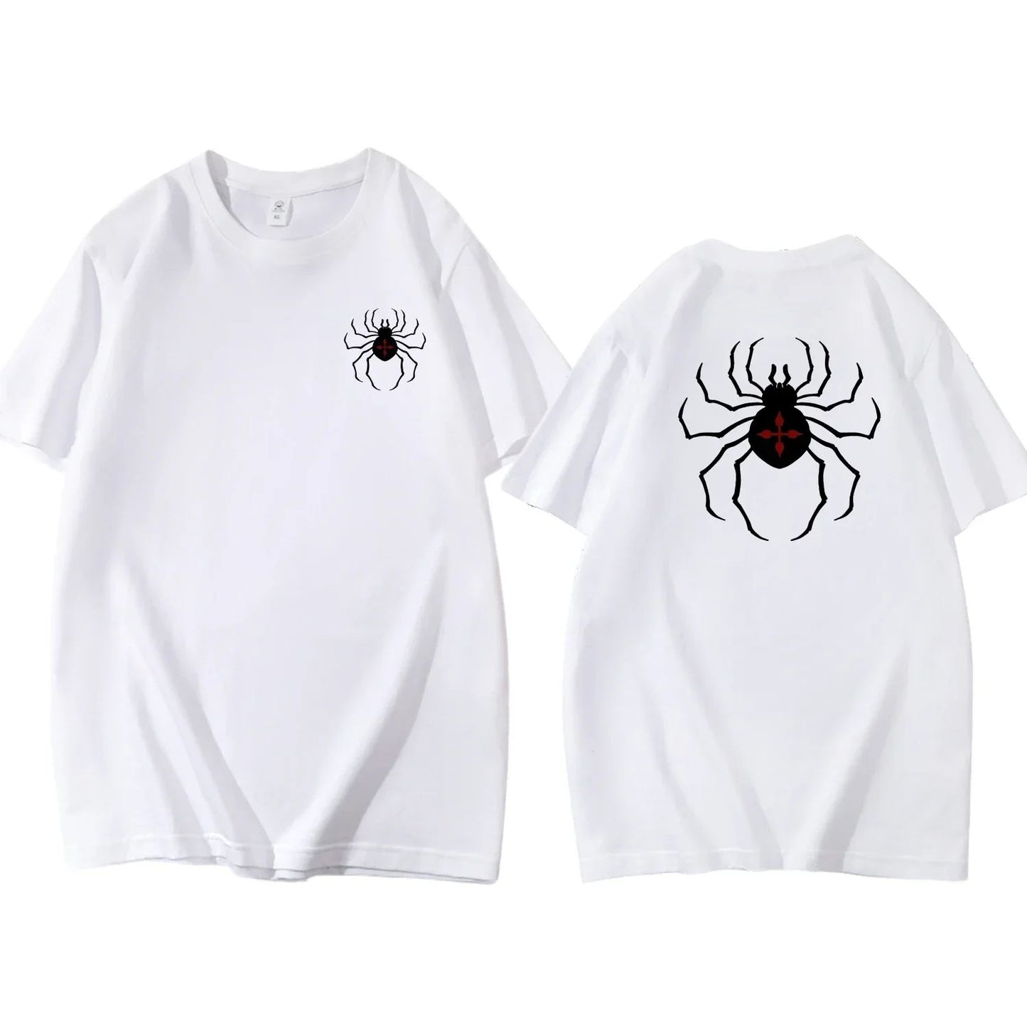 Pure Cotton Men's t shirt Y2k Spider Print T-shirt Casual Street Loose Women's T-shirt vintage graphic t shirts for men