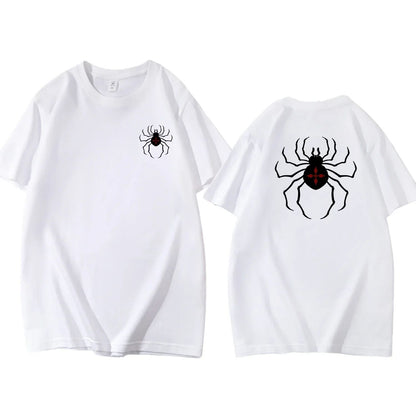 Pure Cotton Men's t shirt Y2k Spider Print T-shirt Casual Street Loose Women's T-shirt vintage graphic t shirts for men
