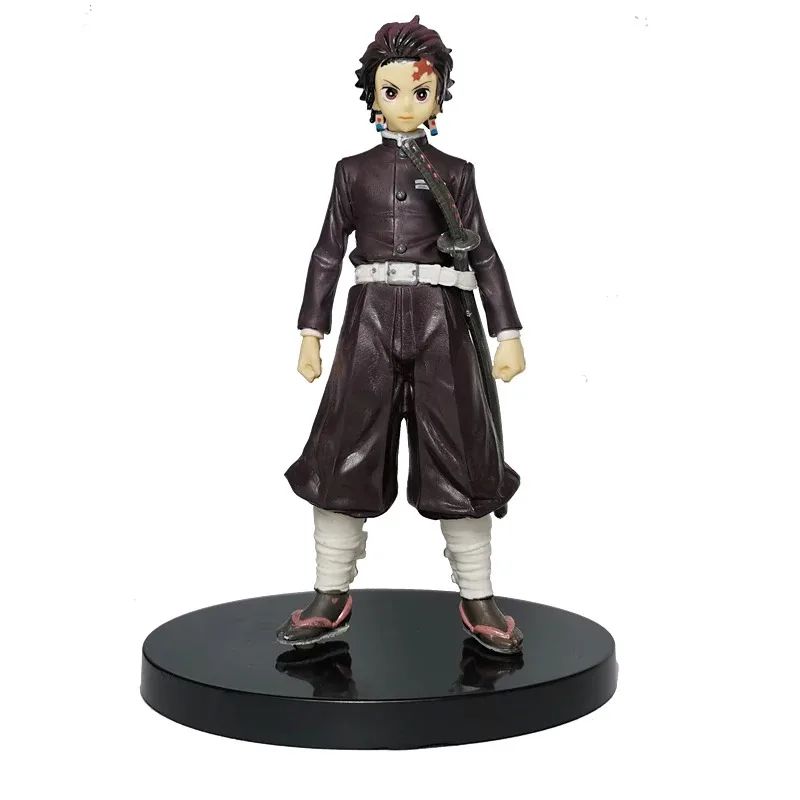 Boneco de Anime Demon Slayer Kimetsu No Yaiba Tanjiro Nezuko Zenitsu Figurine Inosuke Guerreiro Bonecos de Ação Colecionáveis Brinquedo Modelo