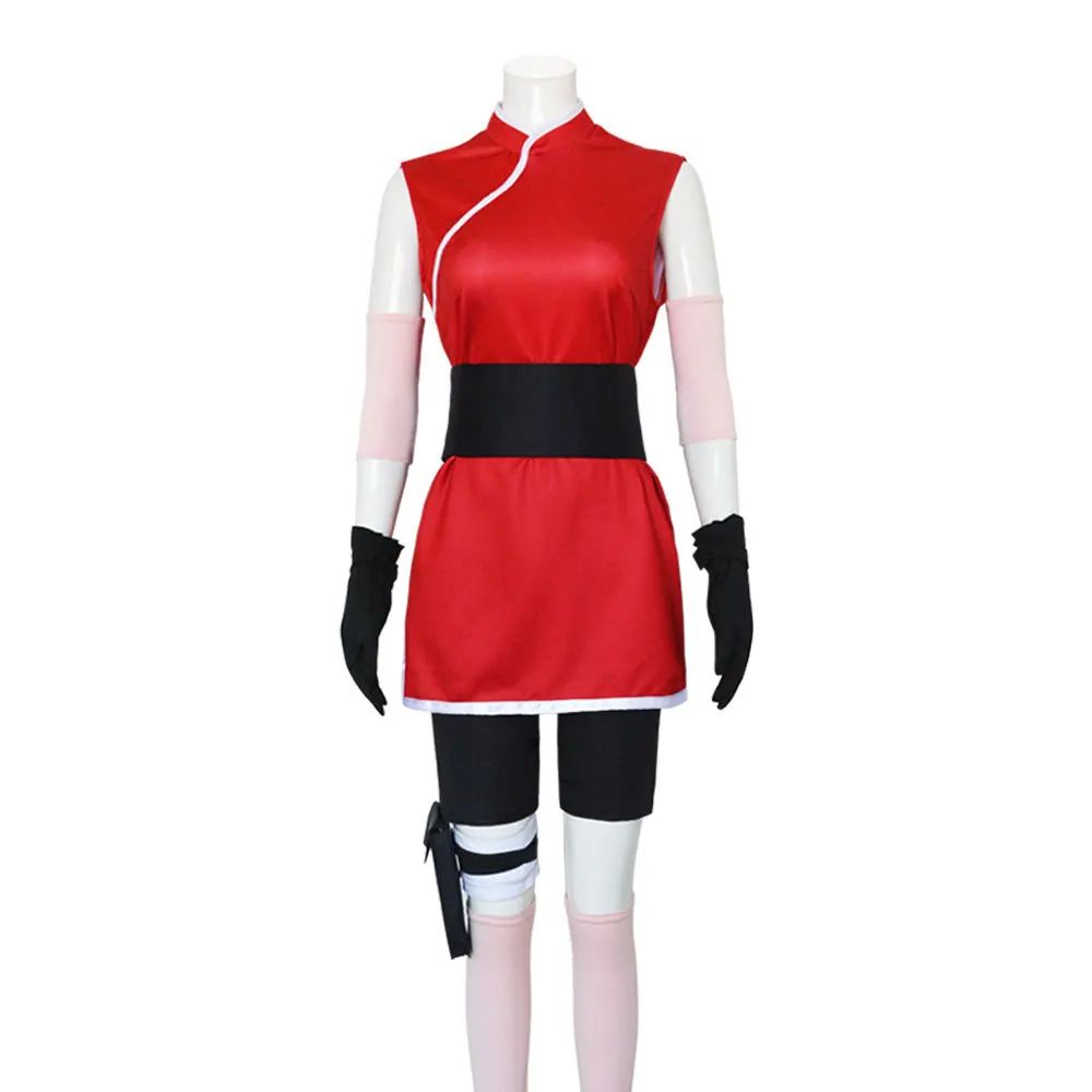 Haruno Sakura Cosplay Anime Costume Women Girls Skirt Outfit Unisex Ninja Cartoon Halloween Carnival Costume