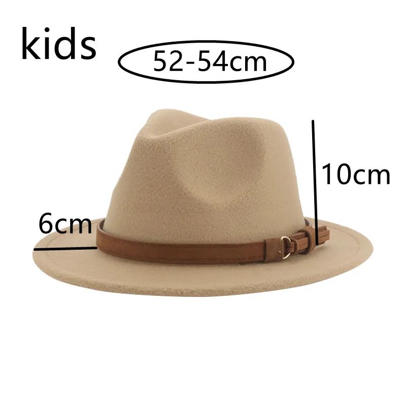 Hats for Women Fedoras Girls Hat Boys Hat Felted Kids Baby Caps Small 52cm 54cm Belt Wedding Cute Kid Fedoras Sombreros De Mujer