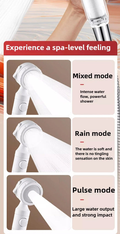Pressurized Filter Shower Head Water Purifying and Antibacterial Nozzle Portable Shower Head for Traveling Business Trips Hotel