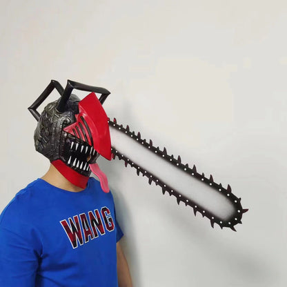 Chainsaw Head Cover Terrifying Latex Mask Halloween Electric Saw Masks Electric Motor Saw Cosplay Costume Props Monsters Cos