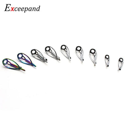 Exceepand Sliver Livre de Emaranhados Ponteira Guia para Vara de Pesca de Spinning e Casting Construção Reparo Anel de Linha Olhal Arco-Íris