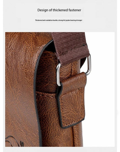 Business Shoulder Bag For IPAD PU Leather Business Handbag Men Messenger Bag Large Side Sling Bag Fashion Man Crossbody Bag