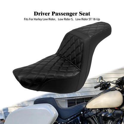 Banco Duplo de Moto para Piloto e Garupa Almofada Dianteira Traseira para Harley Softail Sport Glide FLSB Low Rider FXLR FXLRS 2018 em Diante