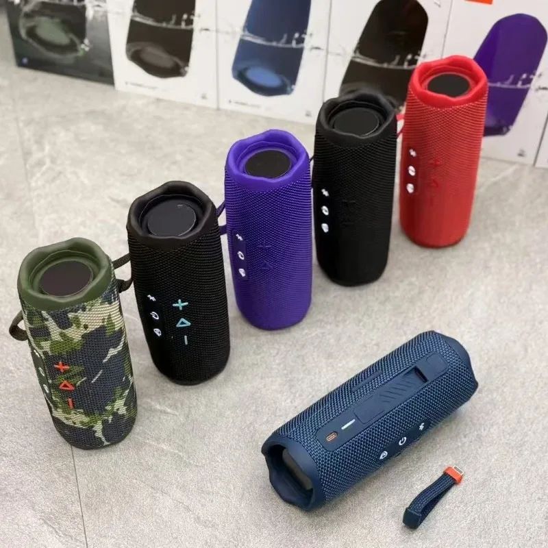 Caixa de Som Bluetooth Portátil Flip 7 Bass Vermelha Wireless IPX7 À Prova D'água TWS Sistema de Som Music Box