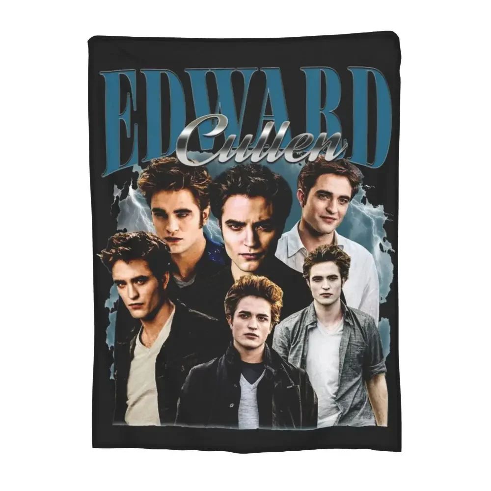 Edward Cullen Retrô 90 Homenagem Crepúsculo Cobertor Robert Pattinson Lã Mantas Para Viagem De Avião Macio Quente Colcha