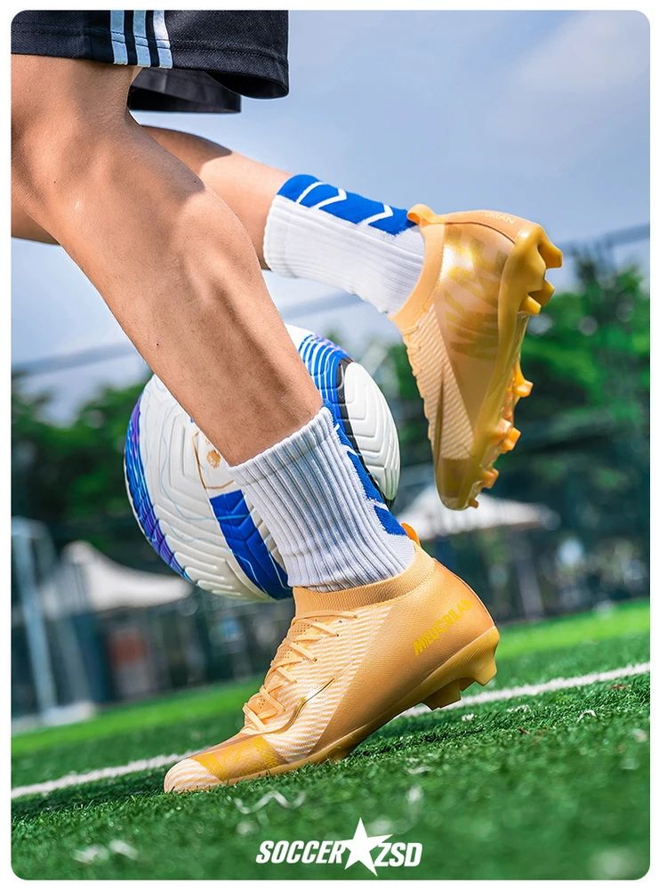 New Men's Football Boots Training Cleats Sneakers Soccer Shoes Wholesale FG Top Quality Non-Slip Drop Shipping Unisex Adult