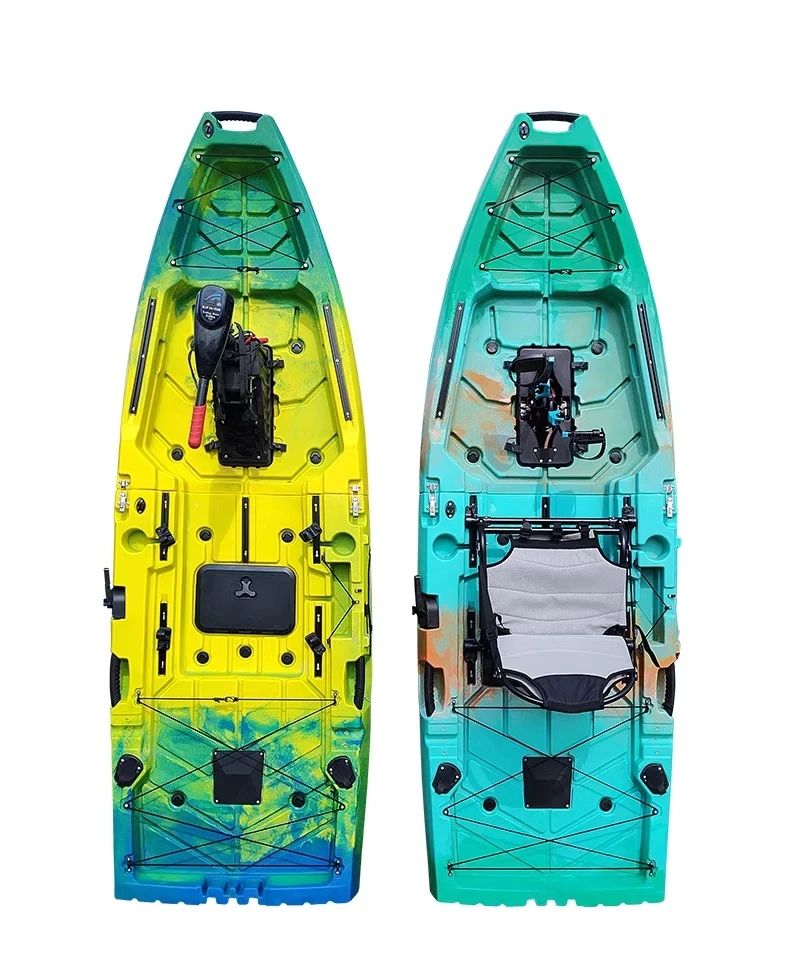 Caiaque Modular de 2 Lugares, Canoa HDPE Elétrica/a Pedal com Assentos de Alumínio, Barco de Pesca Portátil para Recreação em Lagos e no Mar