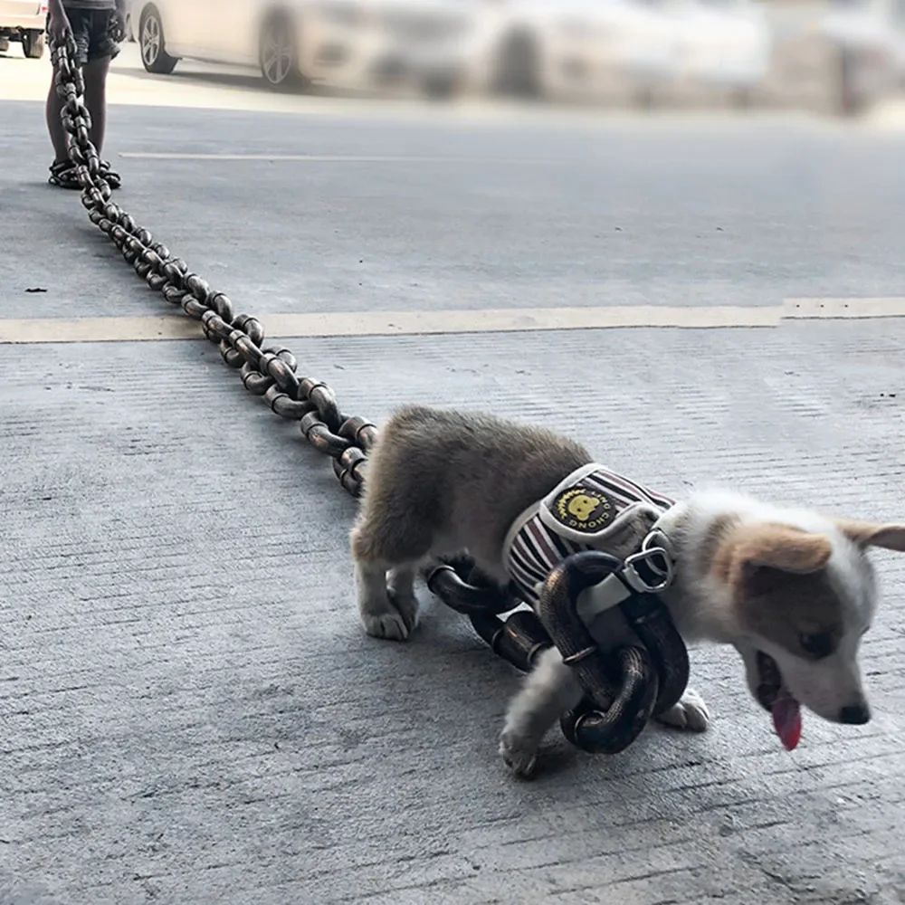 Corrente de Ferro de Simulação de Plástico Gigante para Cães Guias de Plástico Grosso para Cães Corda de Tração Divertida para Filhotes Grande Corrente de Ferro Acessórios para Cães de Estimação