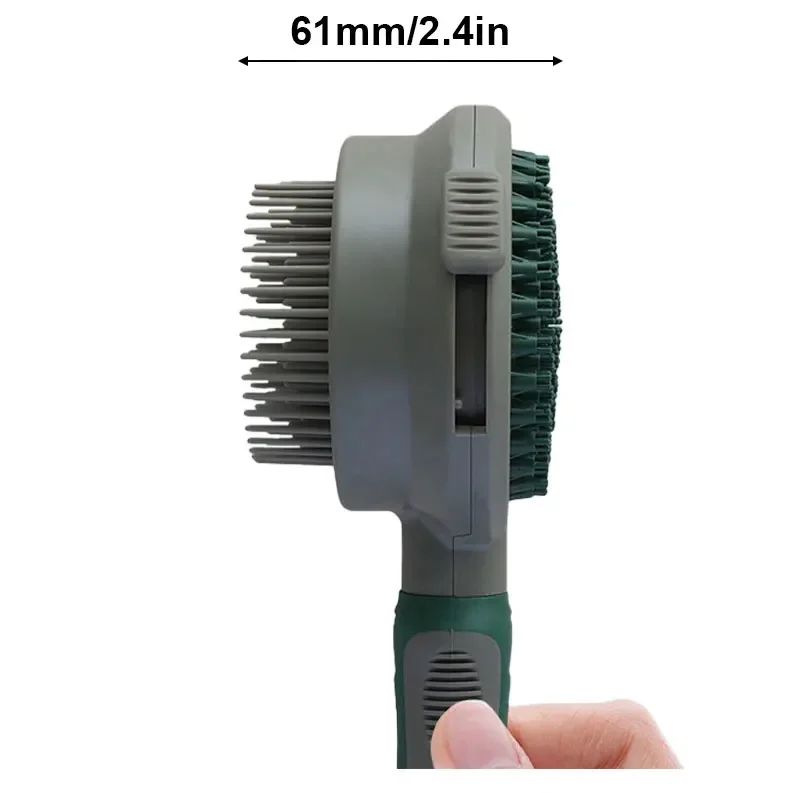 Cat Hair Removal Pet Brush Double Sided Massaging Retractable Self Cleaning Soft Pet Grooming Brush with Handle Pet Loose Hairs