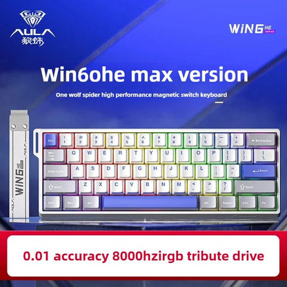Teclado de Interruptor Magnético Win60He Com Fio Win 60 HE Teclado Mecânico para Jogadores de Esports Win68 Teclados Personalizados Win60 He Presentes