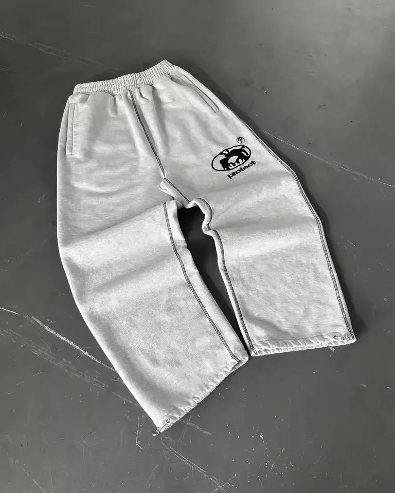 Calça Moletom Bordada Su Jogger Hip Hop Rosa Casual Cintura Elástica Masculina Americana Marinho Y2K Moeda Berlim Street Estilo Anos 2000