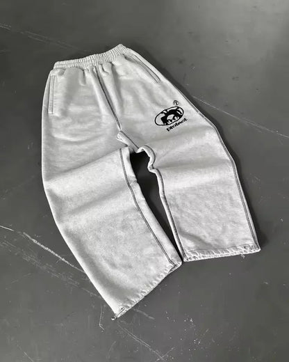 Calça Moletom Bordada Su Jogger Hip Hop Rosa Casual Cintura Elástica Masculina Americana Marinho Y2K Moeda Berlim Street Estilo Anos 2000