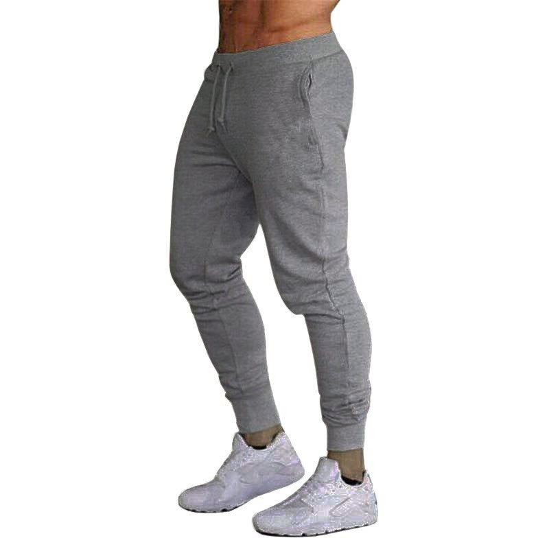 Calças Fitness Masculinas 2025 Calças de Treino Masculinas Esportivas de Cor Lisa para Academia, Calças Casuais Compridas, Calças Skinny Moletom, Calças Jogger de Agasalho